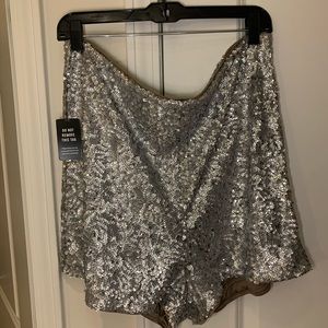 Silver Sequin Express shorts Size 16